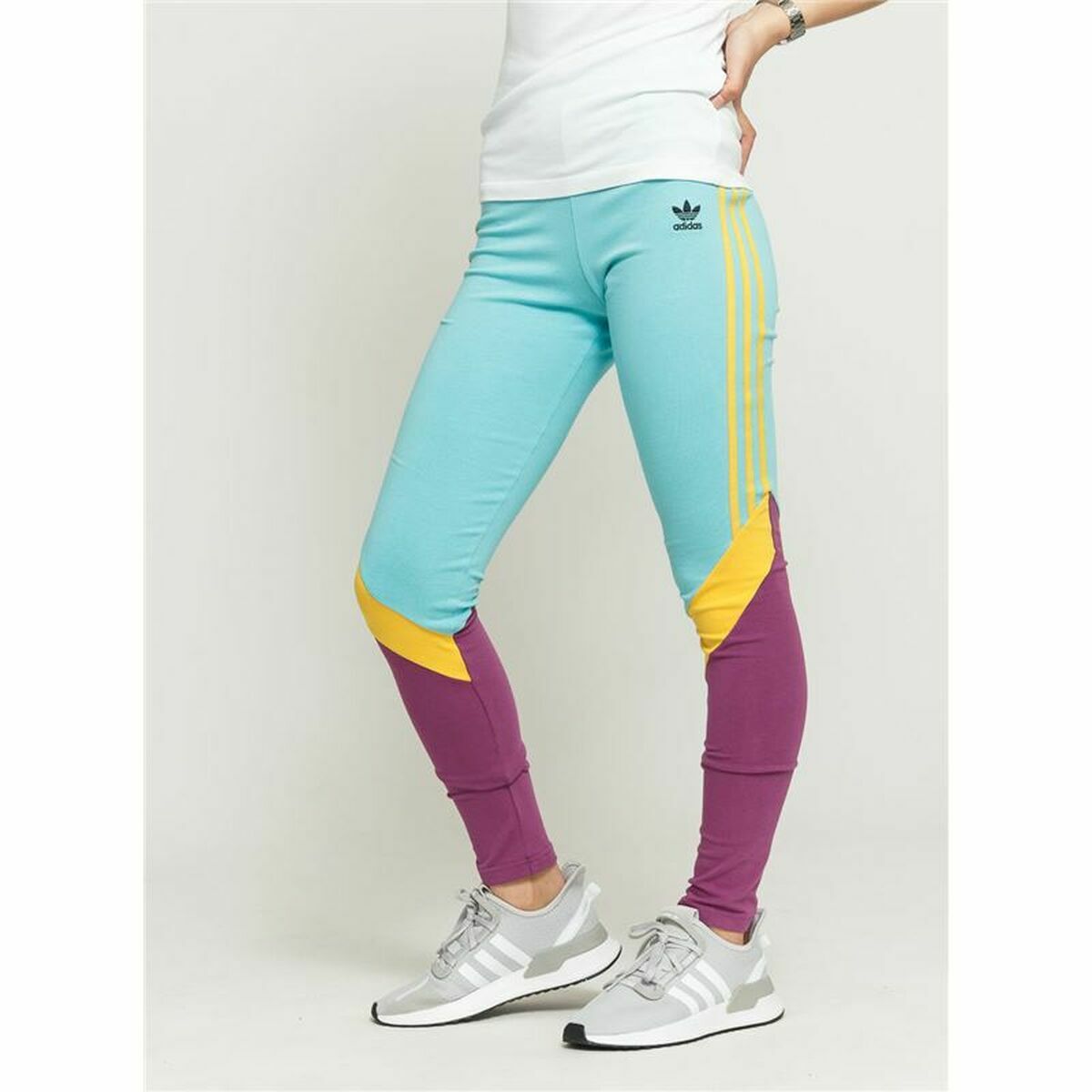 Женские спортивные колготки Adidas  High-Waisted Аквамарин-3