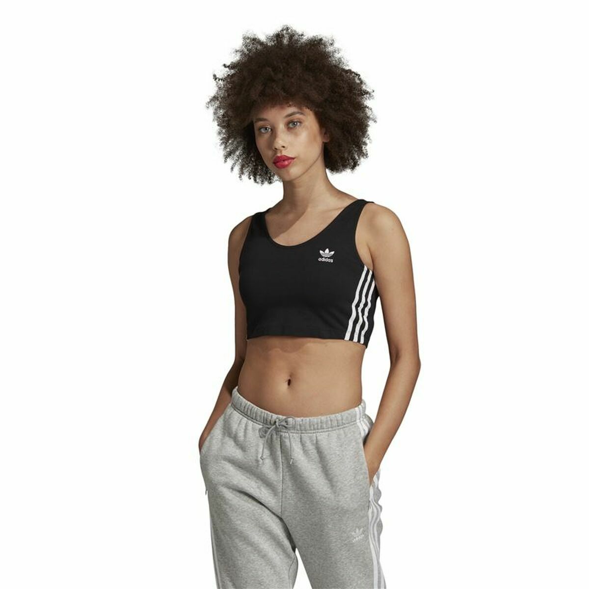 Спортивный бюстгальтер Adidas Чёрный-2