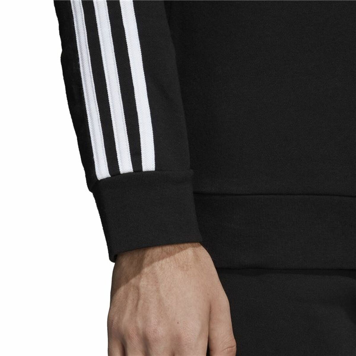 Толстовка без капюшона мужская Adidas 3 stripes Чёрный-8