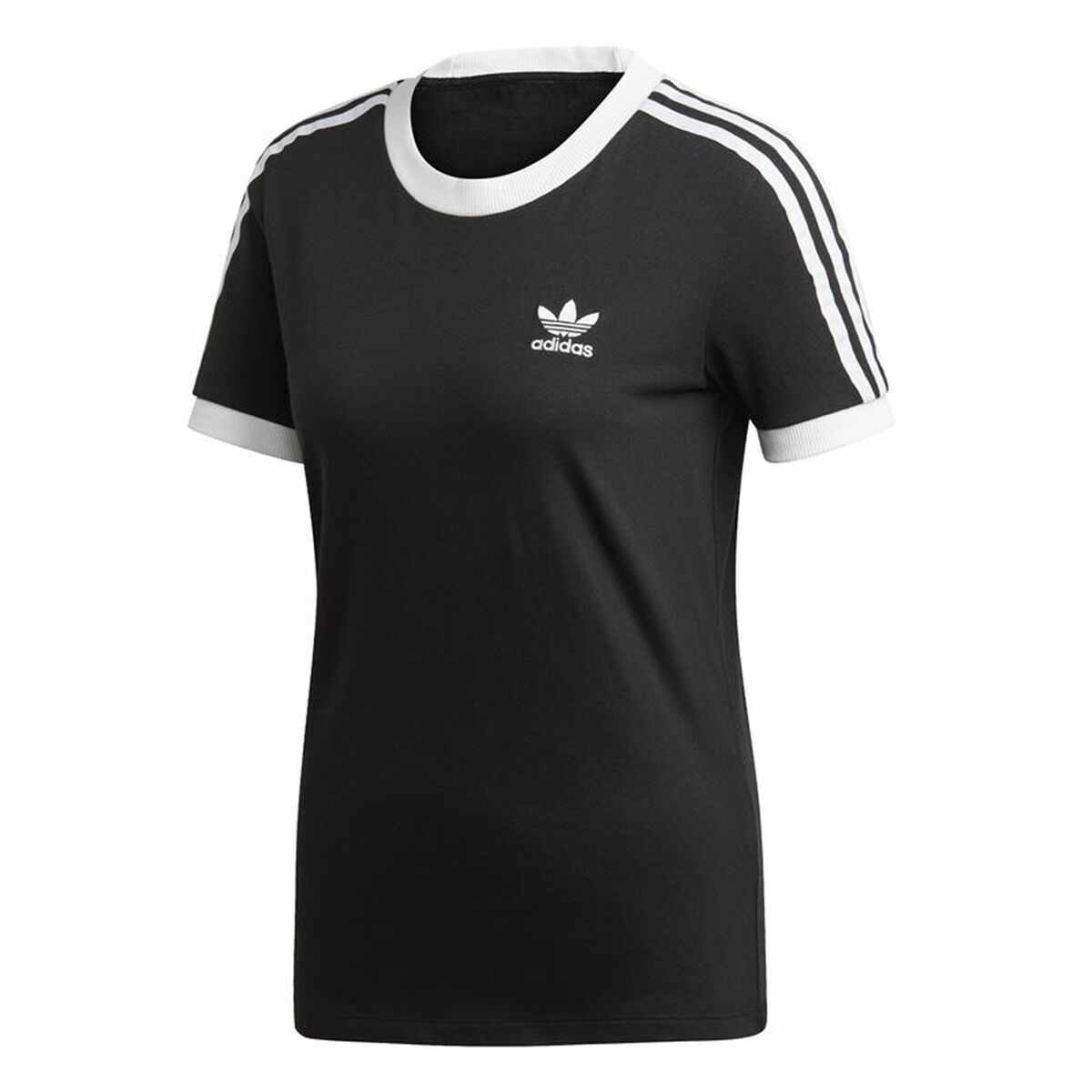 Футболка с коротким рукавом женская Adidas 3 Stripes Чёрный-3