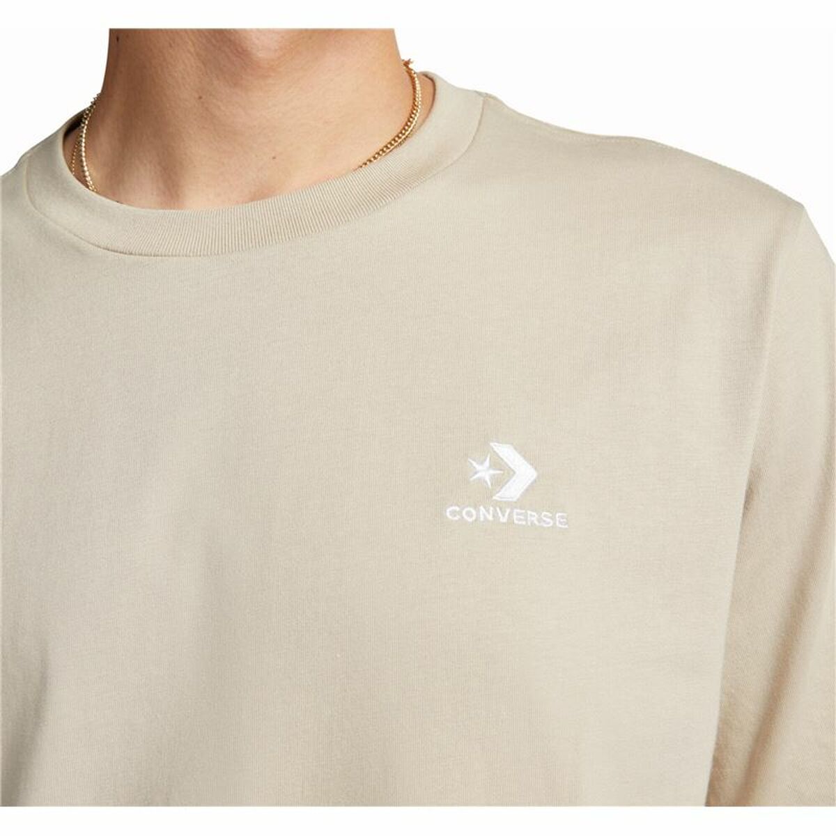 Converse Classic Fit Left Chest Star Chevron米色短袖男女通用T恤-3