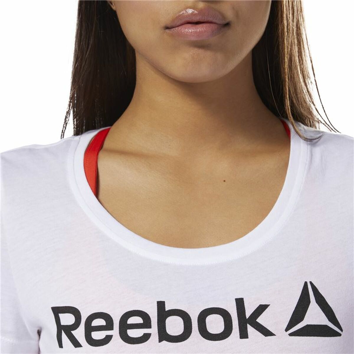 Футболка с коротким рукавом женская Reebok Scoop Neck Белый-4