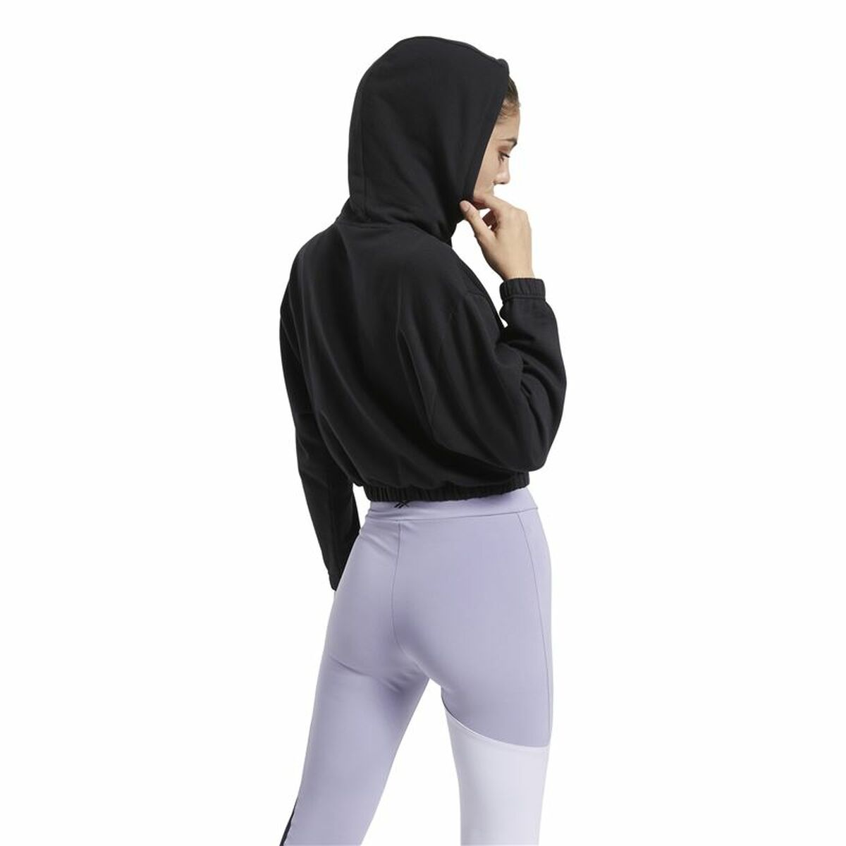 Толстовка с капюшоном женская Reebok Sportswear Cropped Чёрный-5