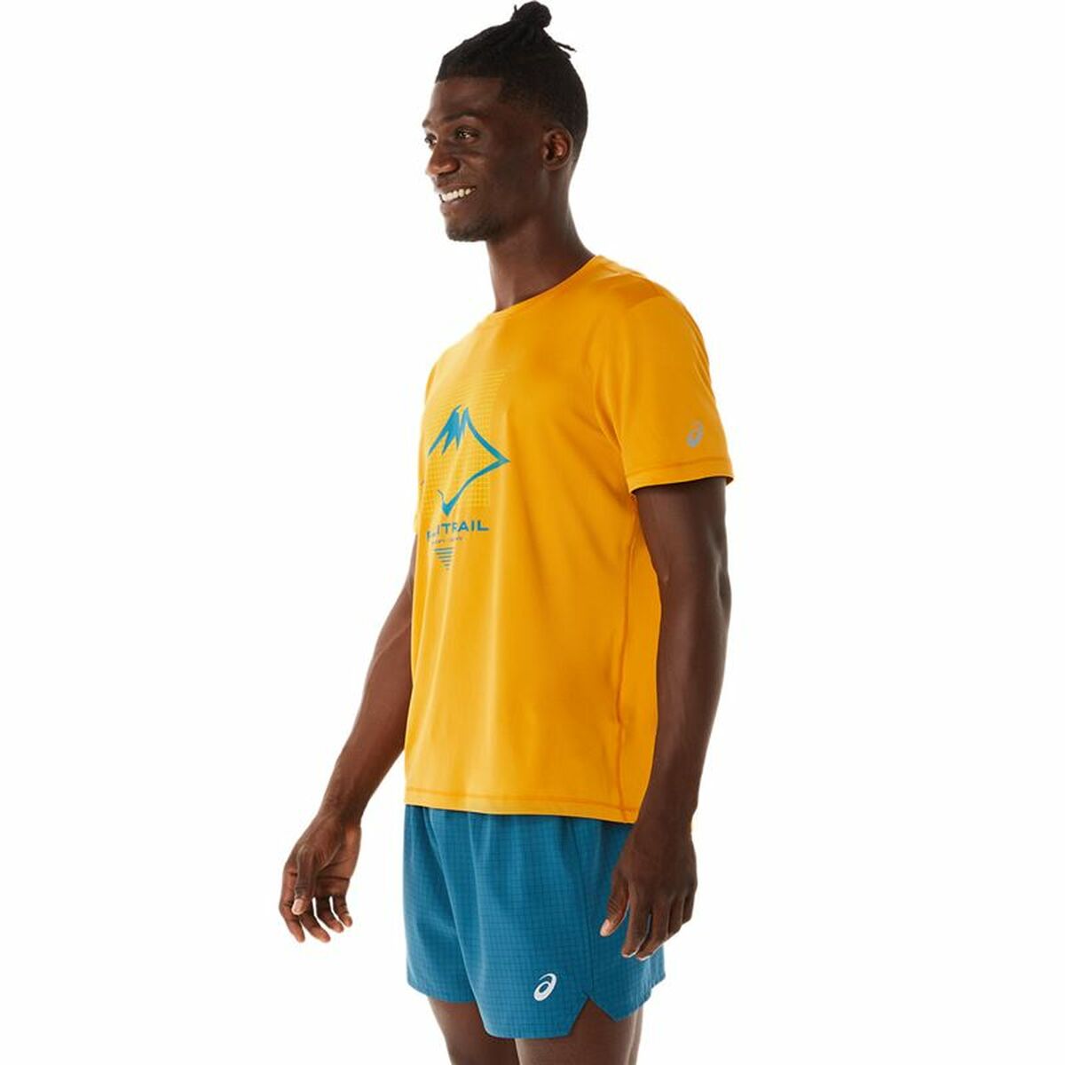 Футболка с коротким рукавом мужская Asics Fujitrail Logo Оранжевый-3