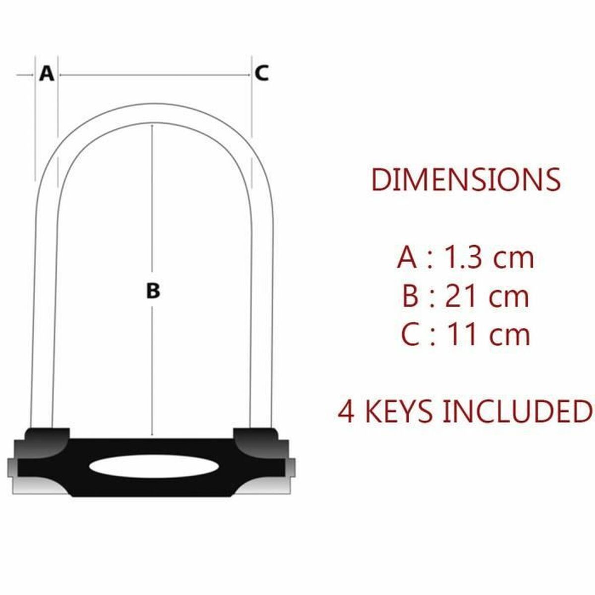 Замок с ключом Master Lock Красный-4