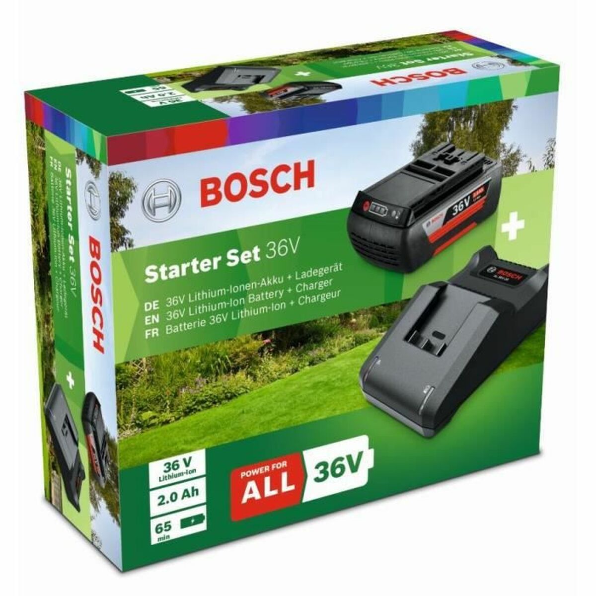 Комплект зарядного устройства и аккумуляторов. BOSCH Starter Set Litio Ion 2 Ah 36 V-3