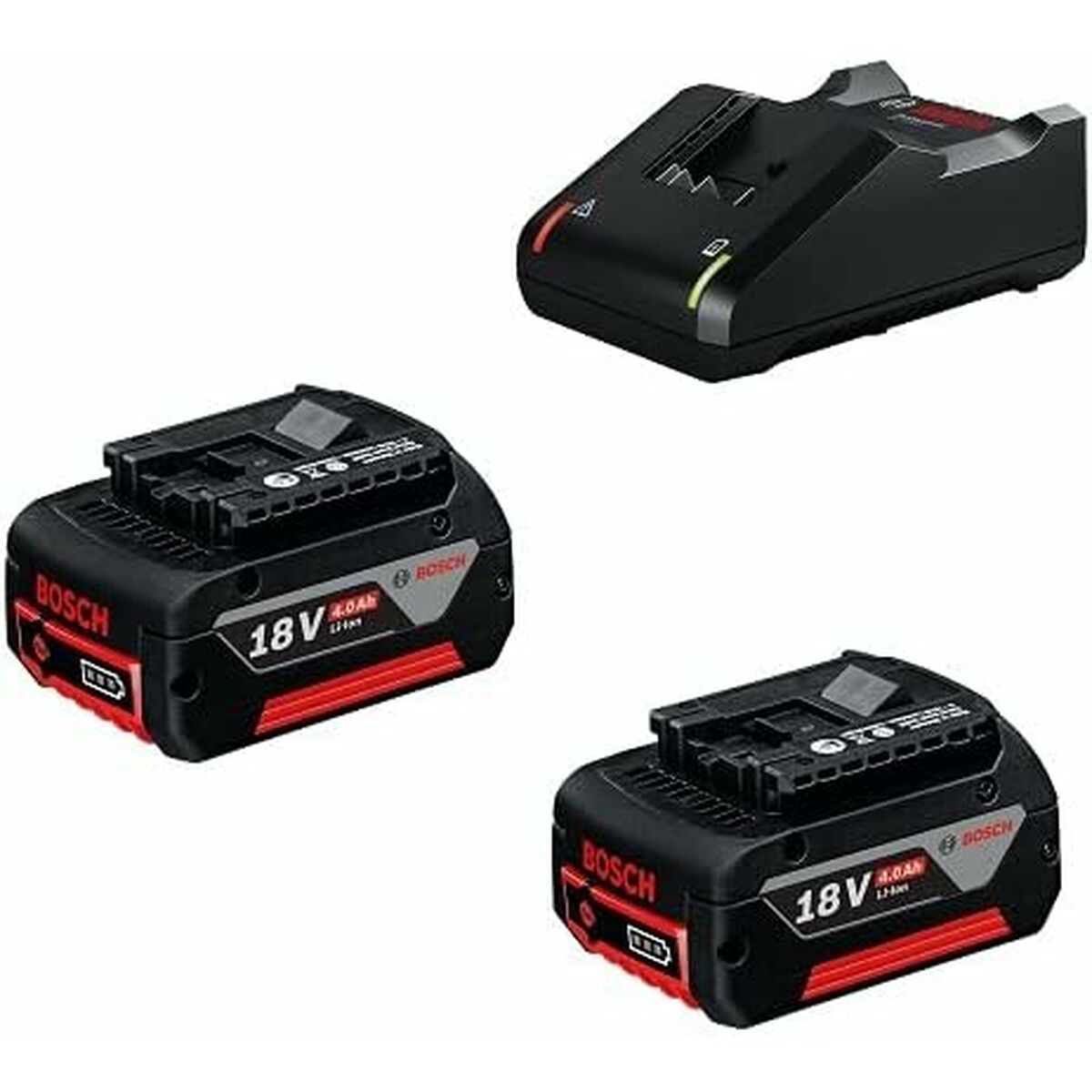 Комплект зарядного устройства и аккумуляторов. BOSCH 1 600 A01 9S0 4 Ah 18 V-2