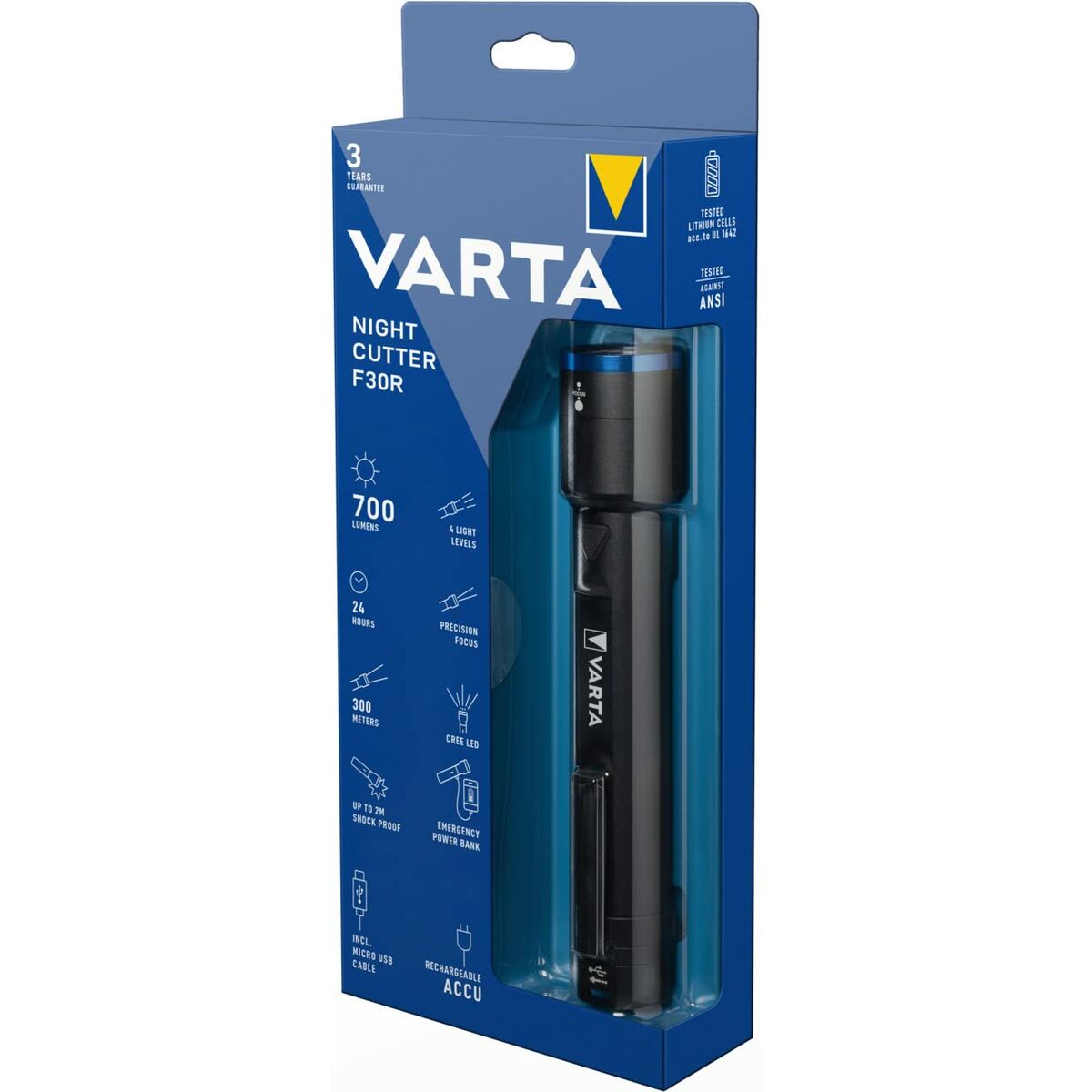 Фонарь LED Varta Night Cutter F30R Внешнее зарядное устройство 700 lm-3