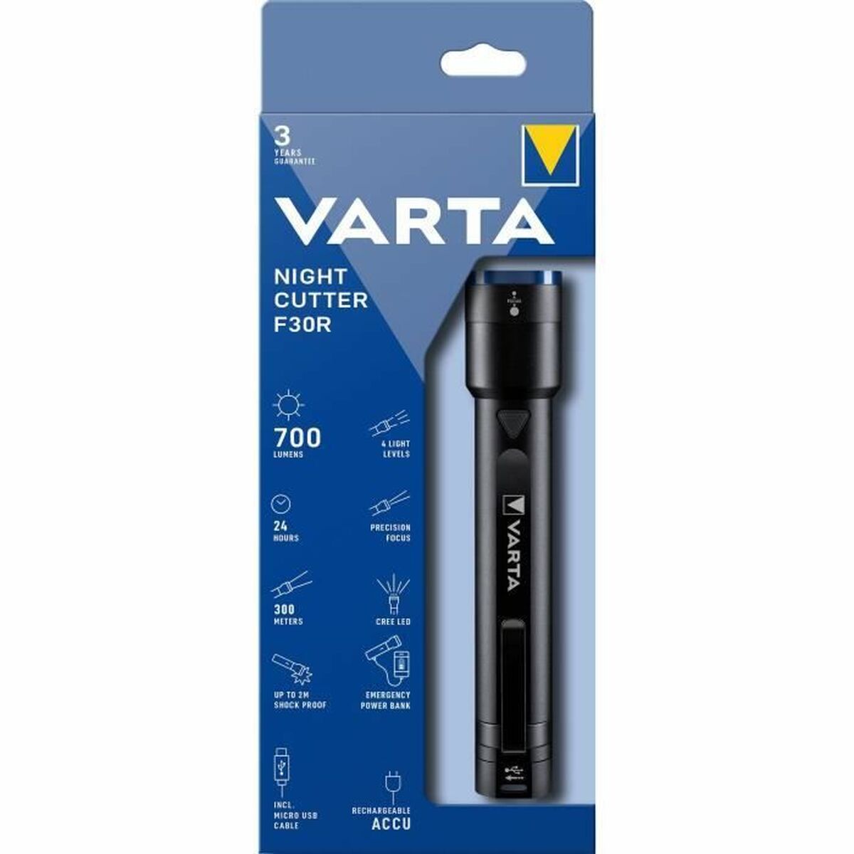 Фонарь LED Varta Night Cutter F30R Внешнее зарядное устройство 700 lm-4