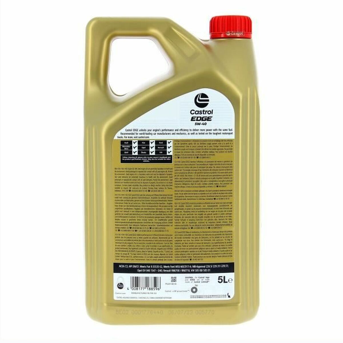 Моторное масло Castrol Edge Заправка Diesel Гибридный 5W40 5 L-2