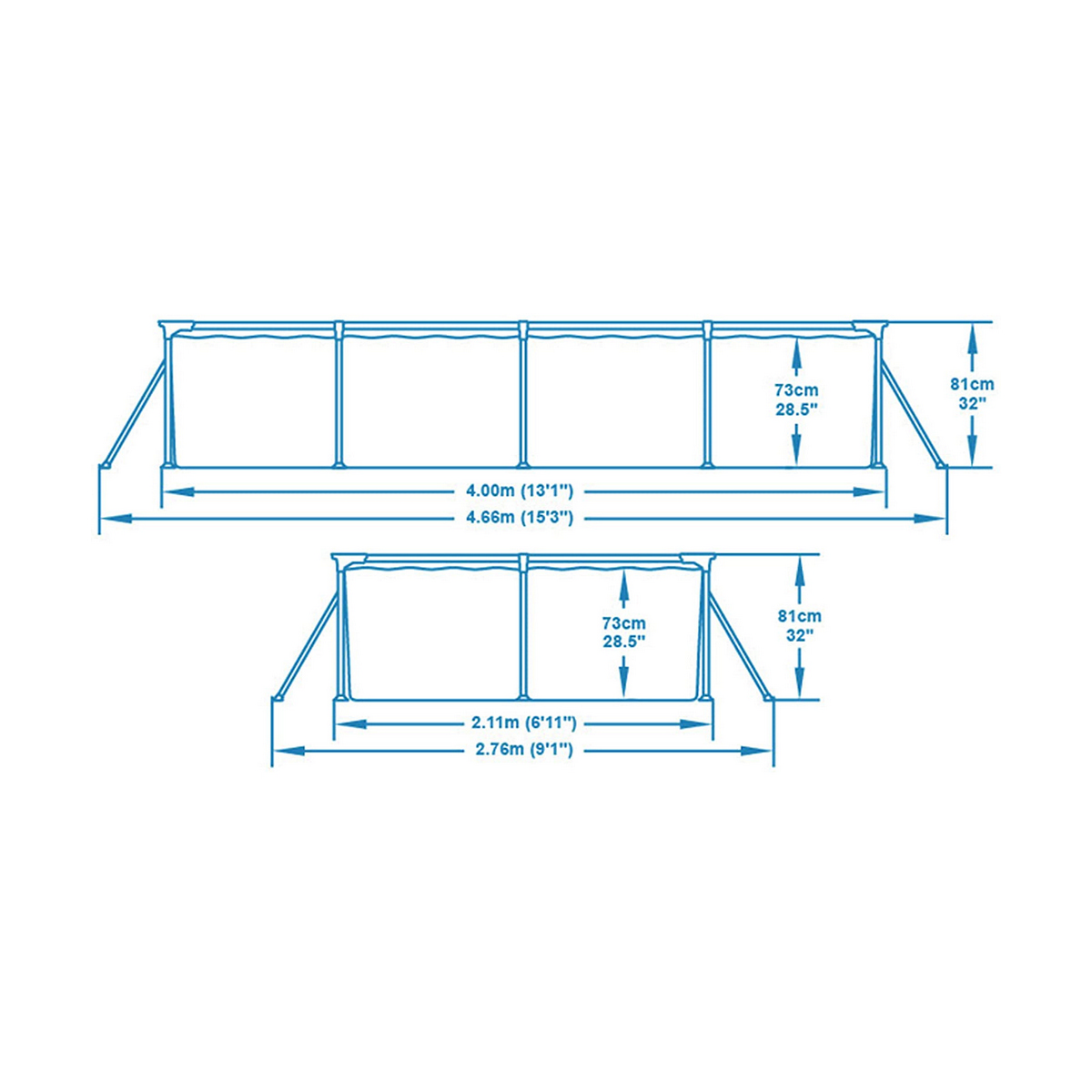 Бассейн Съемный Bestway 56405cb (400 x 211 x 81 cm)-4