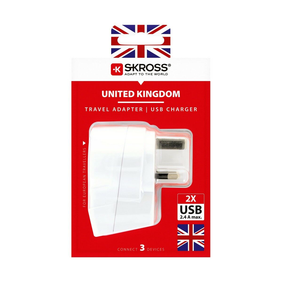 Электрический адаптер Skross 1500280 USB x 2 Европейская Великобритания-5