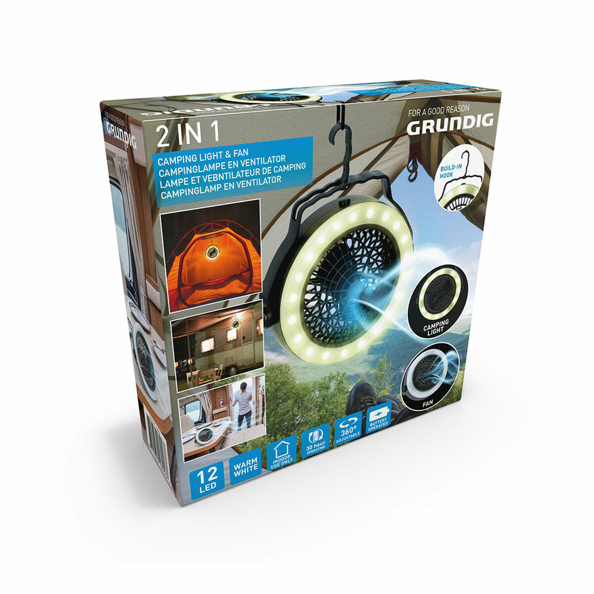 Потолочный вентилятор со светом Grundig кемпинг-2