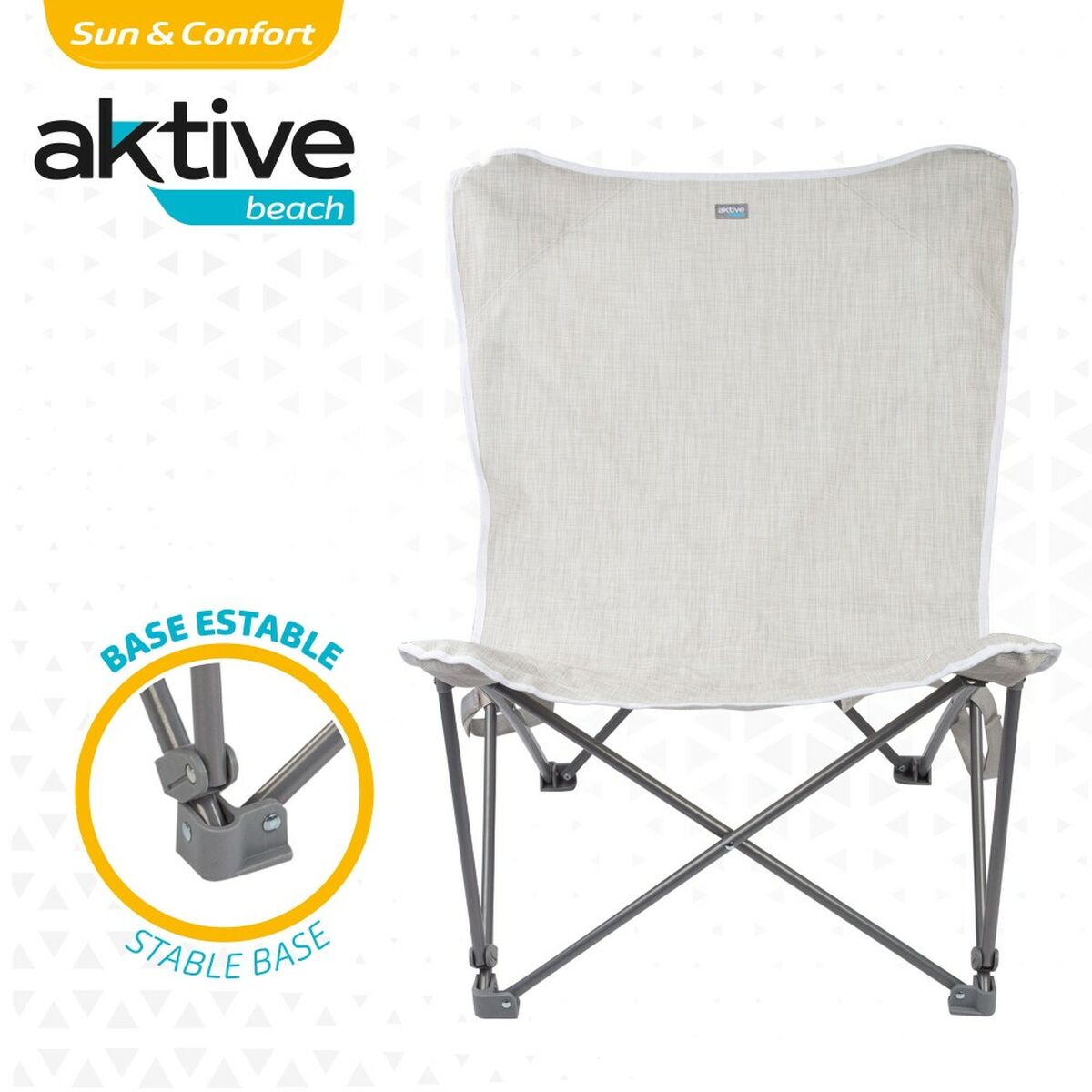 Складной стул для кемпинга Aktive Бежевый 78 x 90 x 76 cm (4 штук)-4