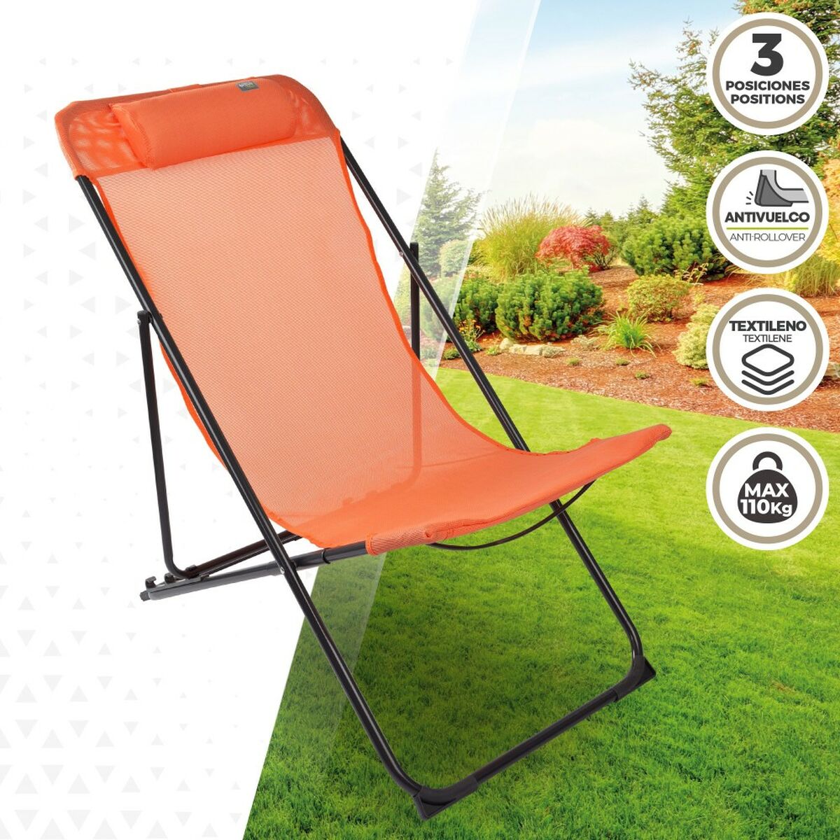 Складной гамак Aktive Оранжевый 52 x 87 x 77 cm (4 штук)-3