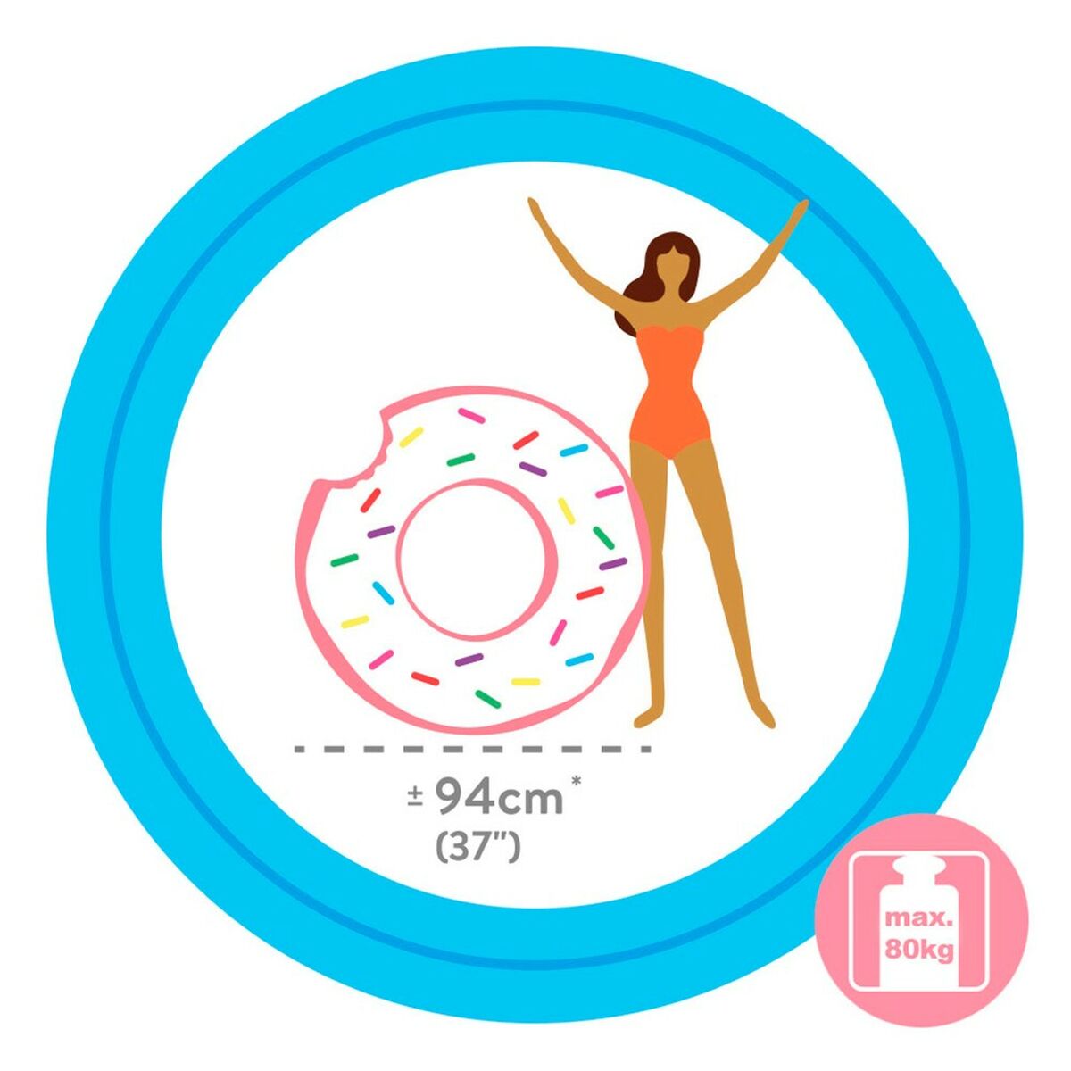 Надувное колесо Intex Donut Розовый 107 x 99 x 23 cm (12 штук)-4