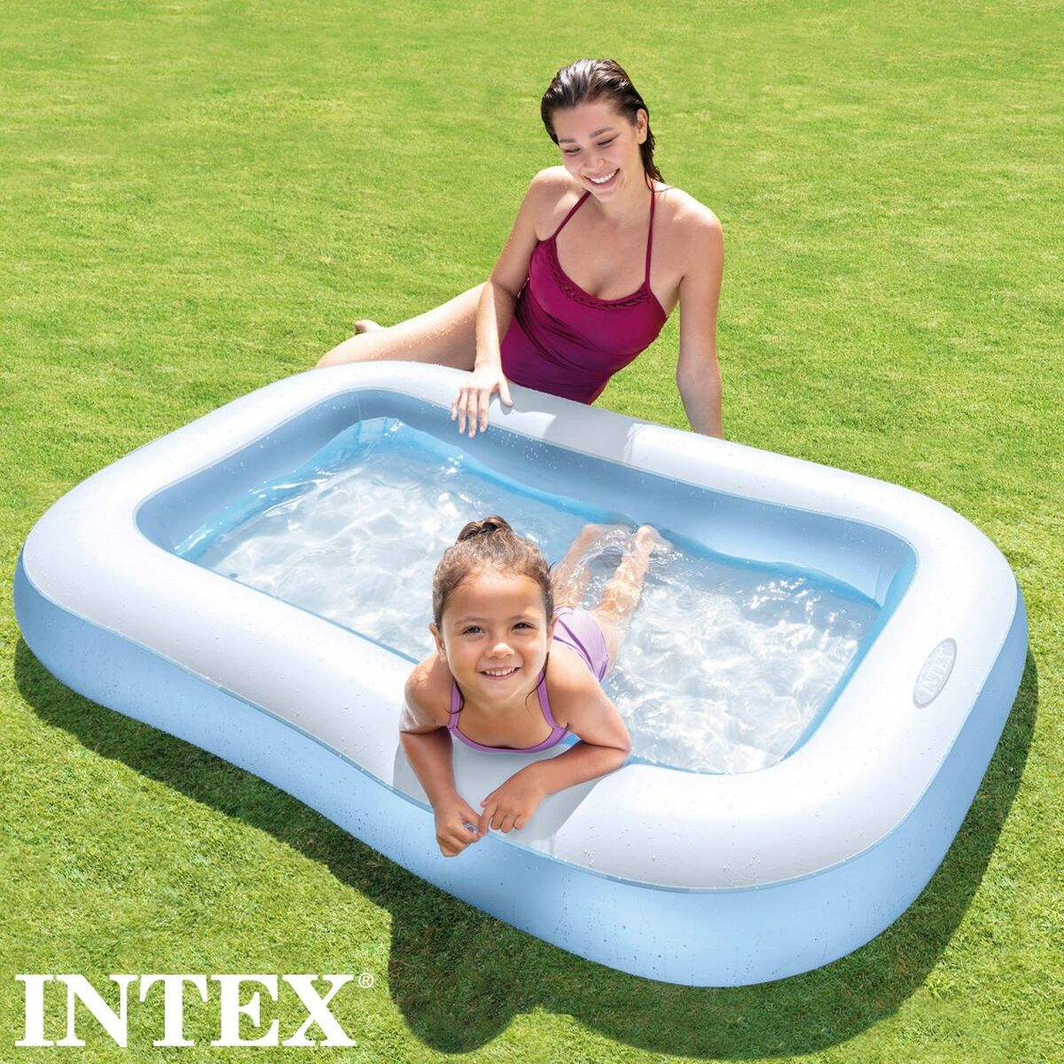 Детские надувное кресло Intex Прямоугольный Синий Белый 90 L 166 x 25 x 100 cm (6 штук)-3