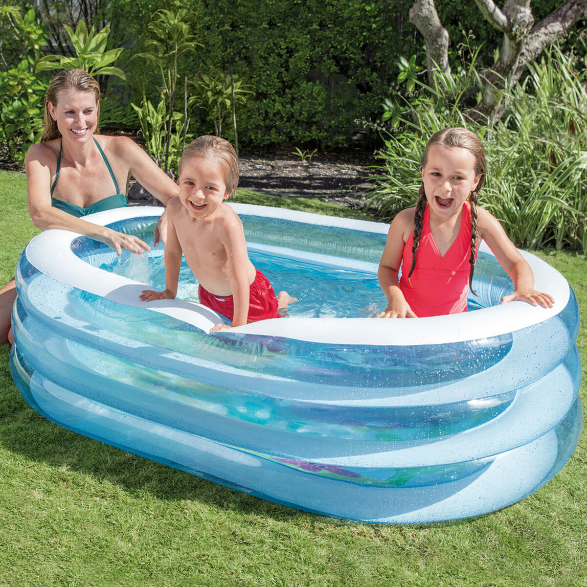 Детские надувное кресло Intex овальная Синий Белый 230 L 163 x 46 x 107 cm (6 штук)-3