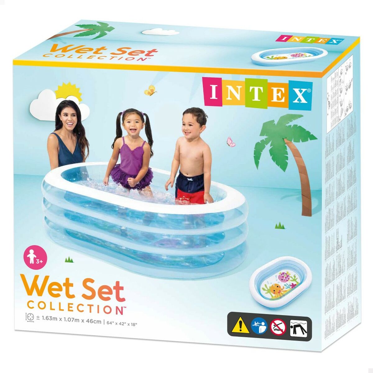 Детские надувное кресло Intex овальная Синий Белый 230 L 163 x 46 x 107 cm (6 штук)-4