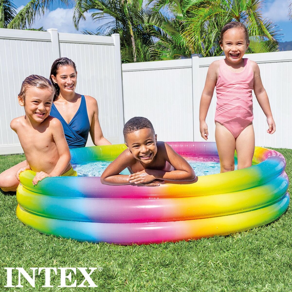Детские надувное кресло Intex Разноцветный Обруч 330 L 147 x 33 x 147 cm (6 штук)-4