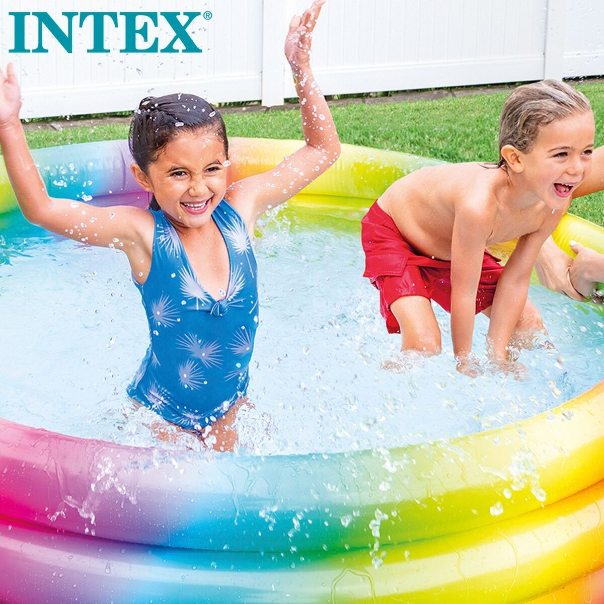Детские надувное кресло Intex Разноцветный Обруч 581 L 168 x 38 x 168 cm (6 штук)-4