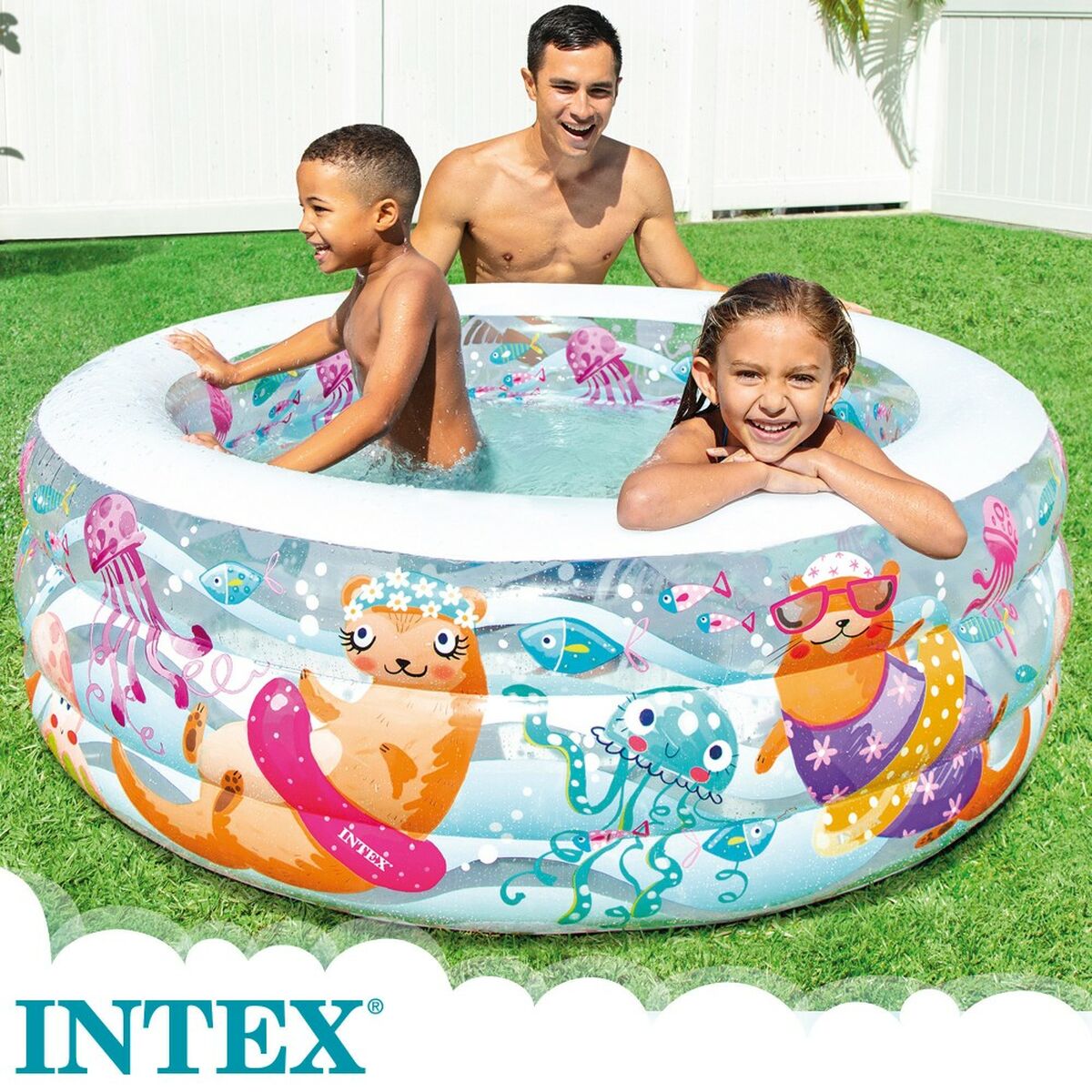 Детские надувное кресло Intex Водолей 360 L 152 x 56 x 152 cm (3 штук)-4