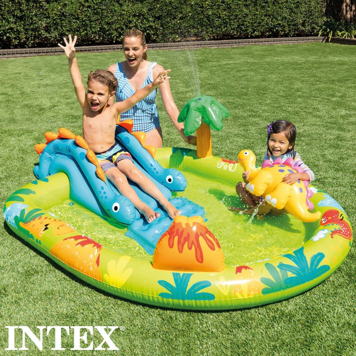 Детские надувное кресло Intex Игровая площадка динозавры 191 x 58 x 152 cm (3 штук)-3
