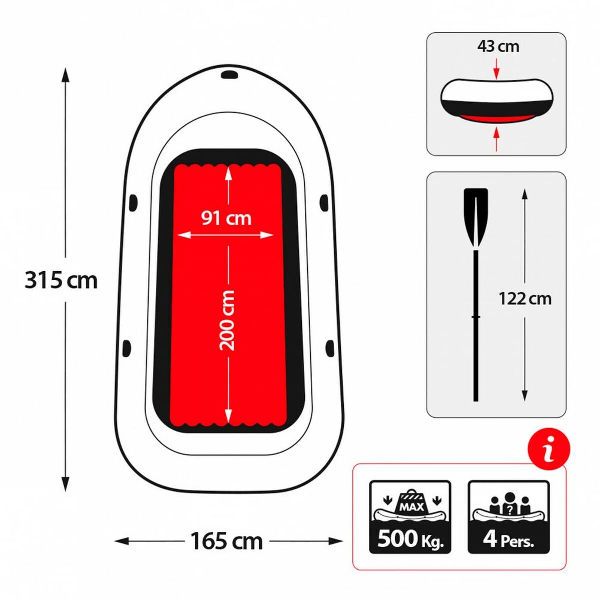 Надувная лодка Intex Excursion 4 Синий Белый 315 x 43 x 165 cm-4