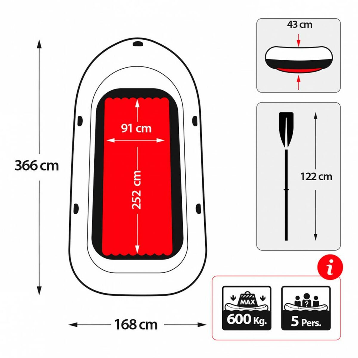 Надувная лодка Intex Excursion 5 Синий Белый 366 x 43 x 168 cm-4
