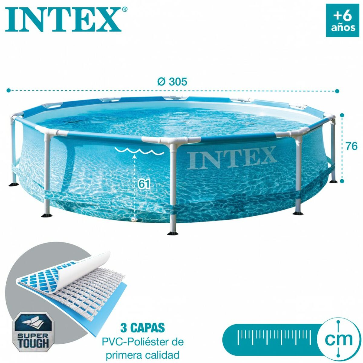 Бассейн Съемный Intex 305 x 76 x 305 cm-4
