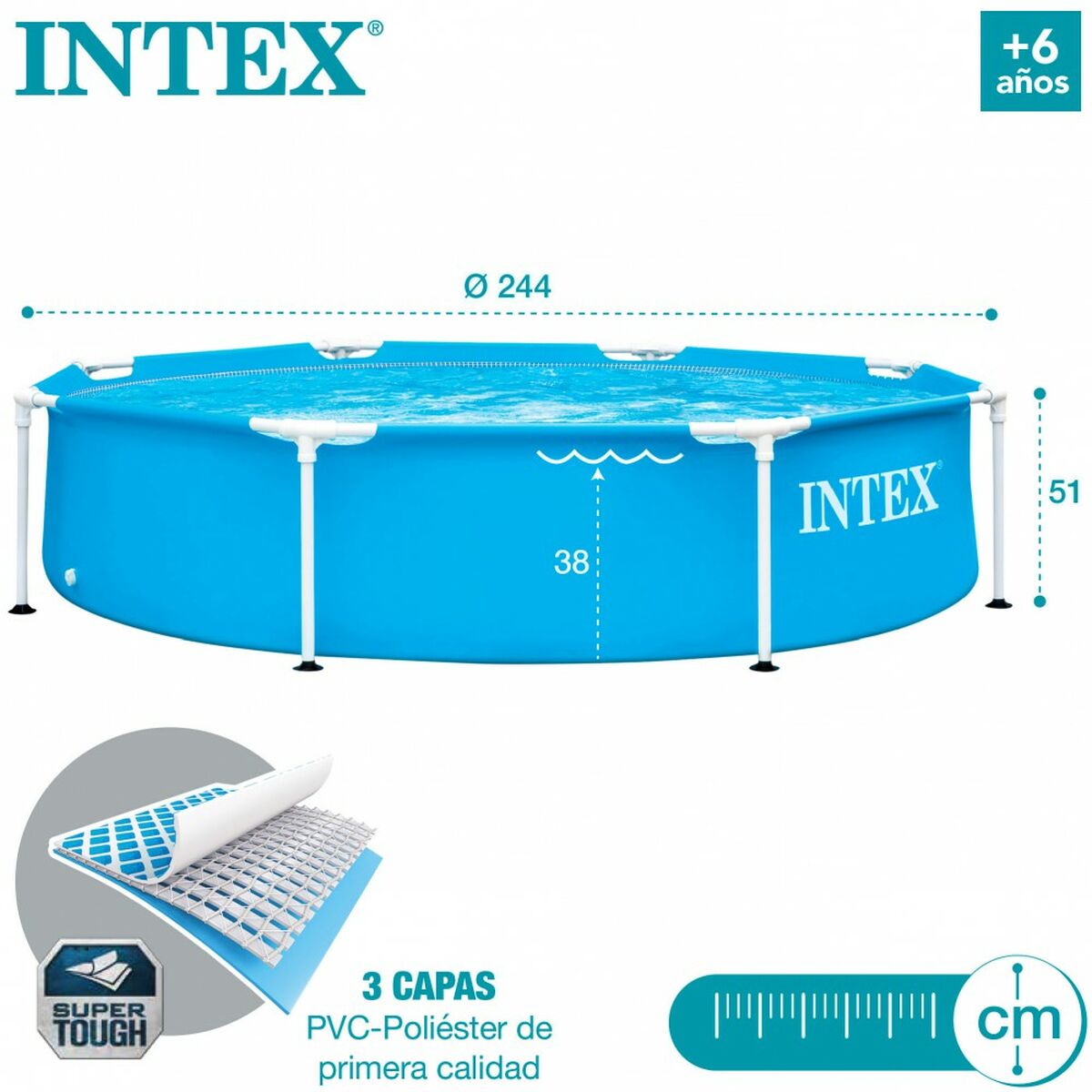 Бассейн Съемный Intex 28205NP 244 x 51 x 244 cm 1828 L-5