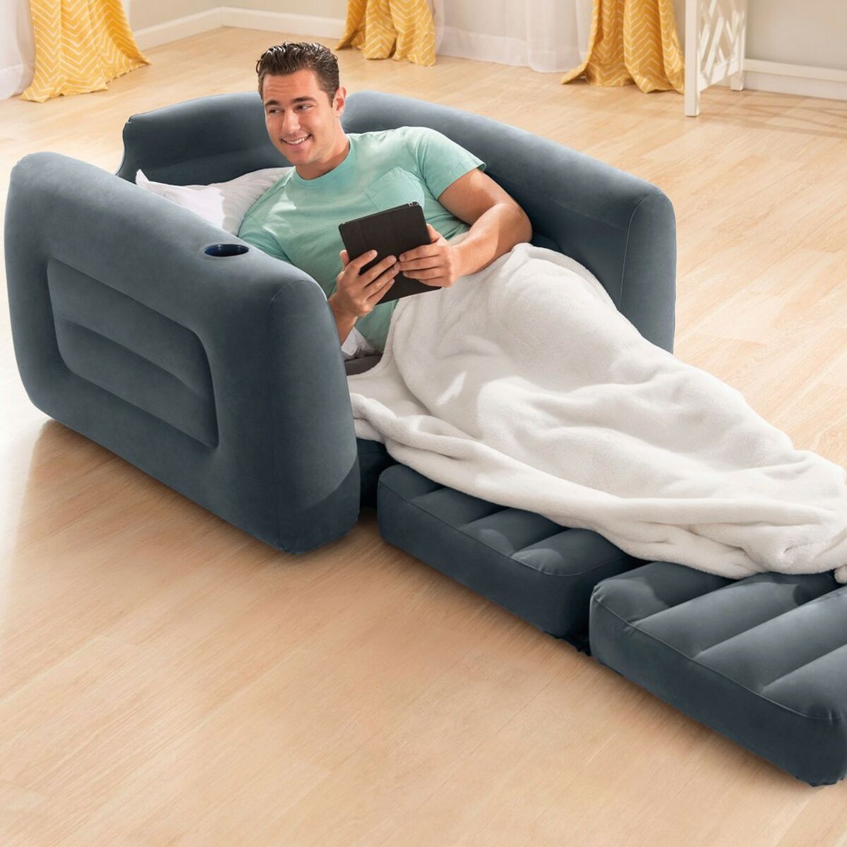 Надувной диван-кровать Intex Pull-Out 177 x 66 x 224 cm Серый-3