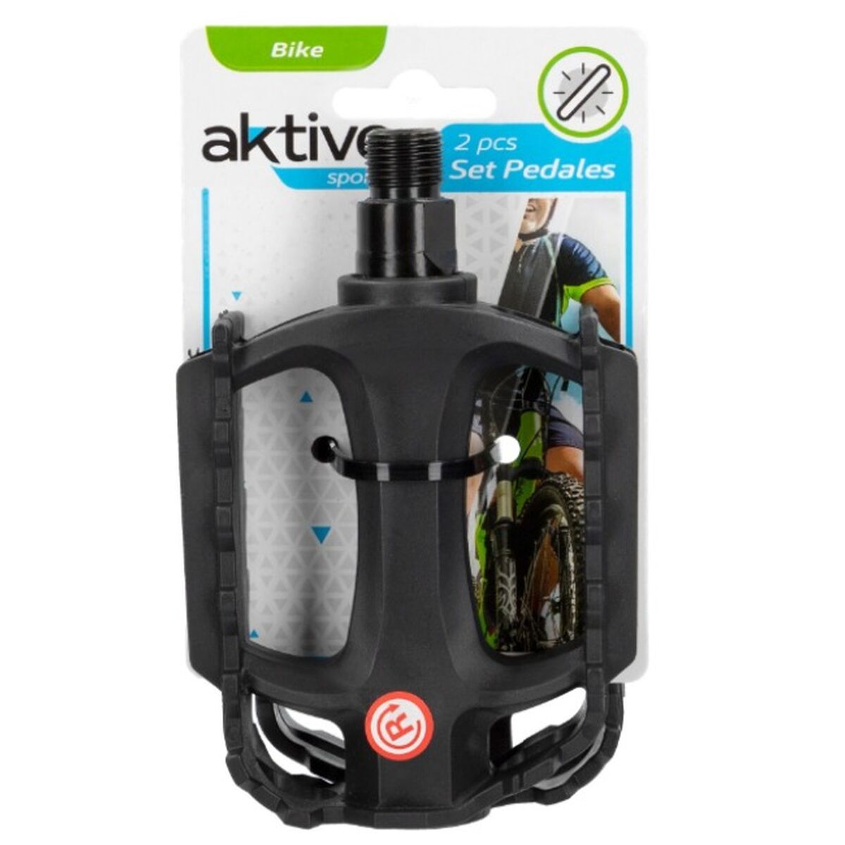 Педали Aktive 11 x 3 x 8 cm Велосипед 2 Предметы Чёрный 24 штук-2
