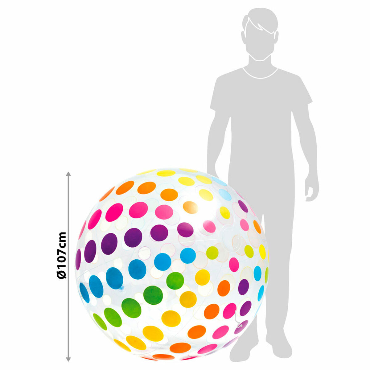 Пляжный мяч Intex Jumbo Ø 107 cm PVC (24 штук)-4