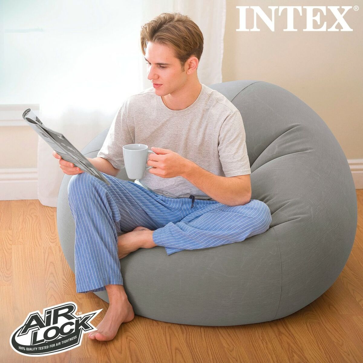 Надувное кресло Intex Серый 107 x 69 x 104 cm (6 штук)-4