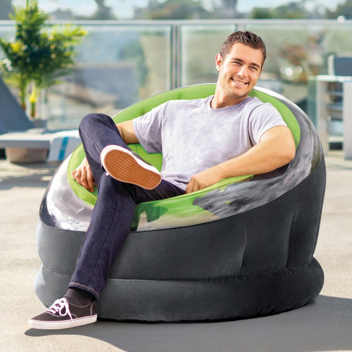 Надувное кресло Intex Empire 112 x 109 x 60 cm Зеленый (3 штук)-5