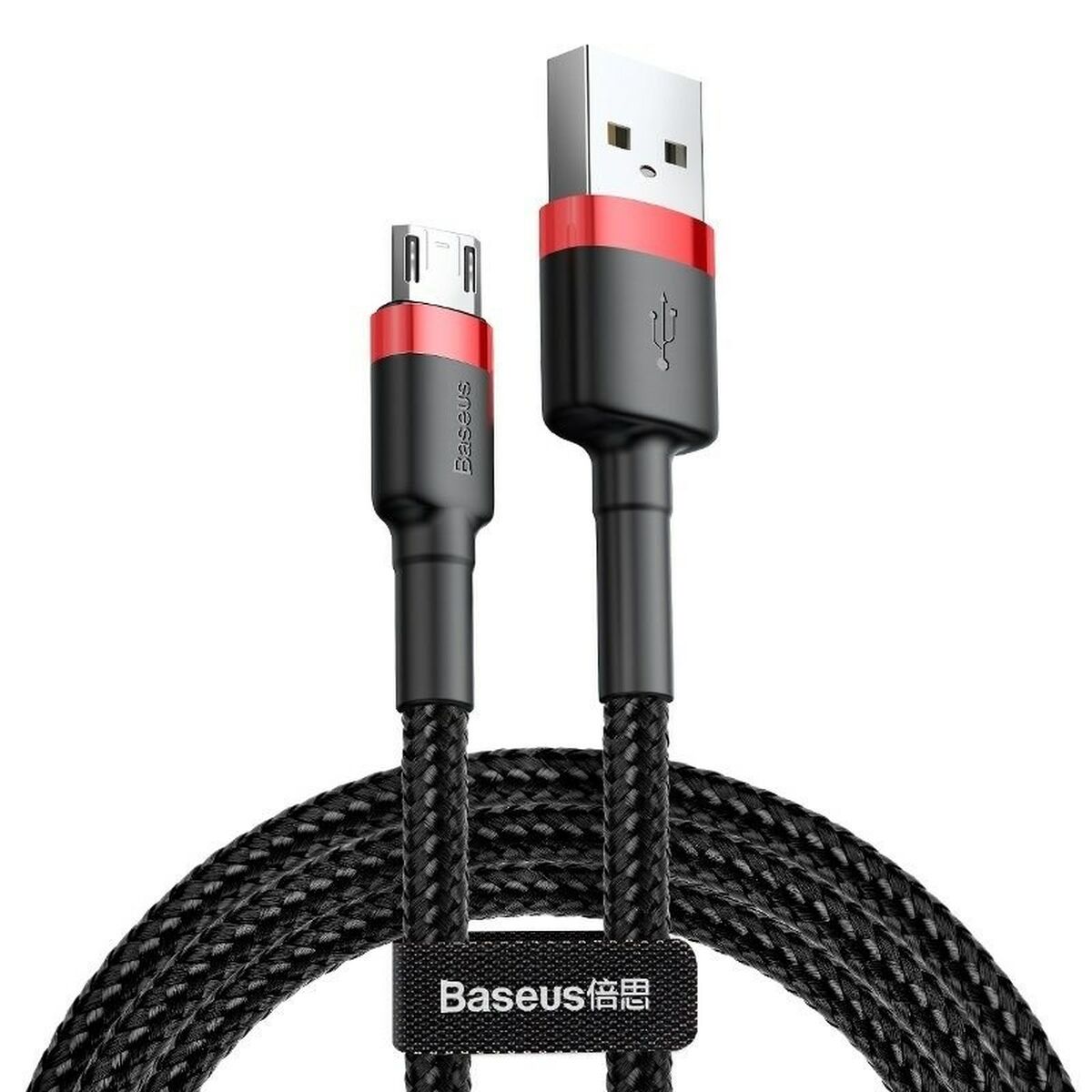 Универсальный кабель USB-MicroUSB Baseus Cafule Чёрный Красный 2 m-2
