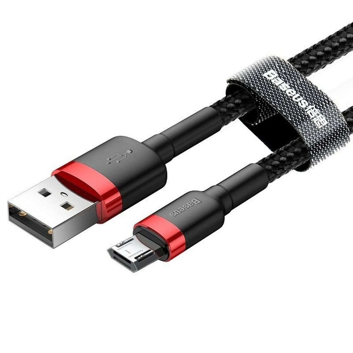 Универсальный кабель USB-MicroUSB Baseus Cafule Чёрный Красный 2 m-3
