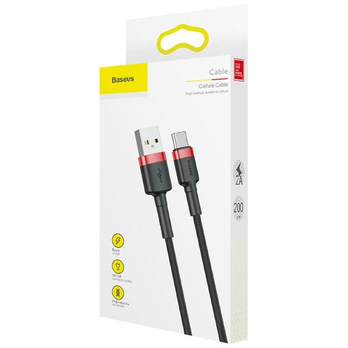 Кабель USB A — USB C Baseus Cafule Чёрный 2 m-4