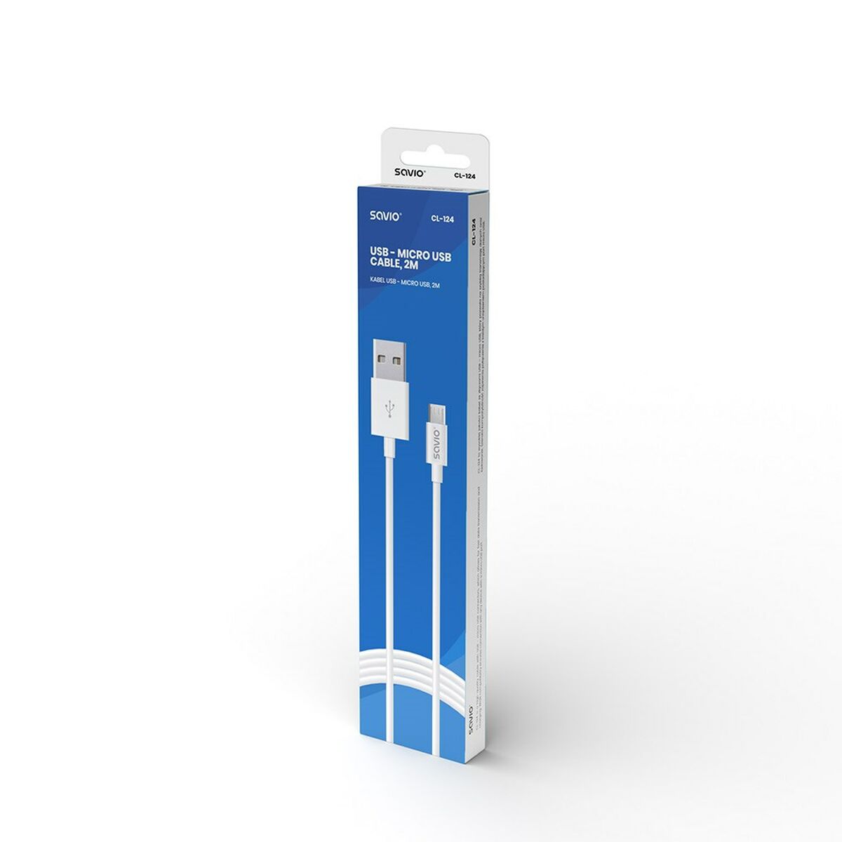Універсальний кабель USB-MicroUSB Savio CL-124 Білий 2 m-3