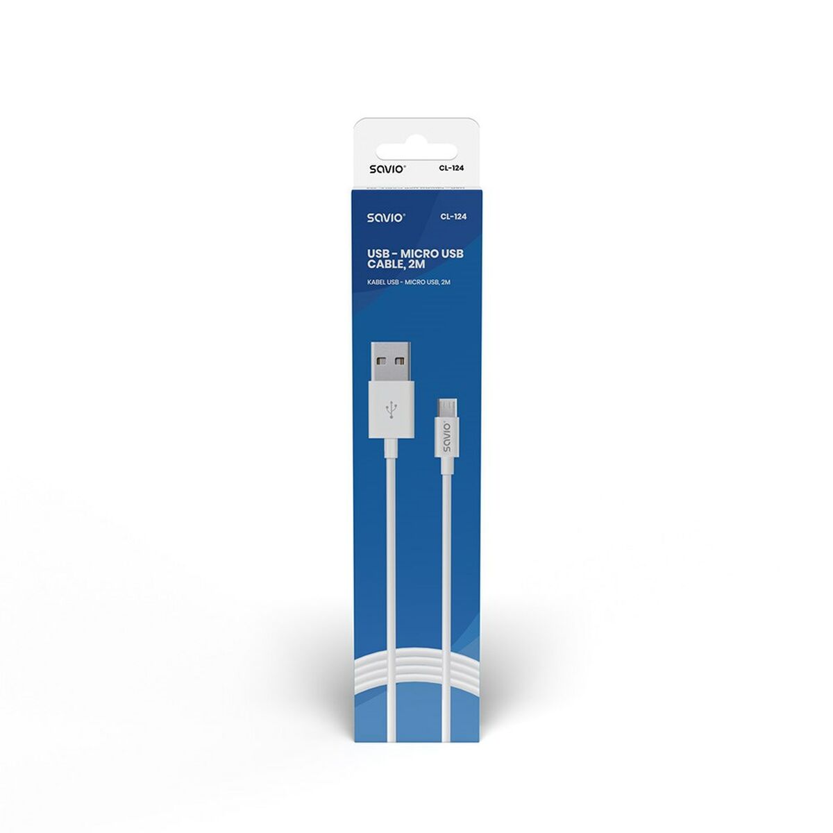 Універсальний кабель USB-MicroUSB Savio CL-124 Білий 2 m-4
