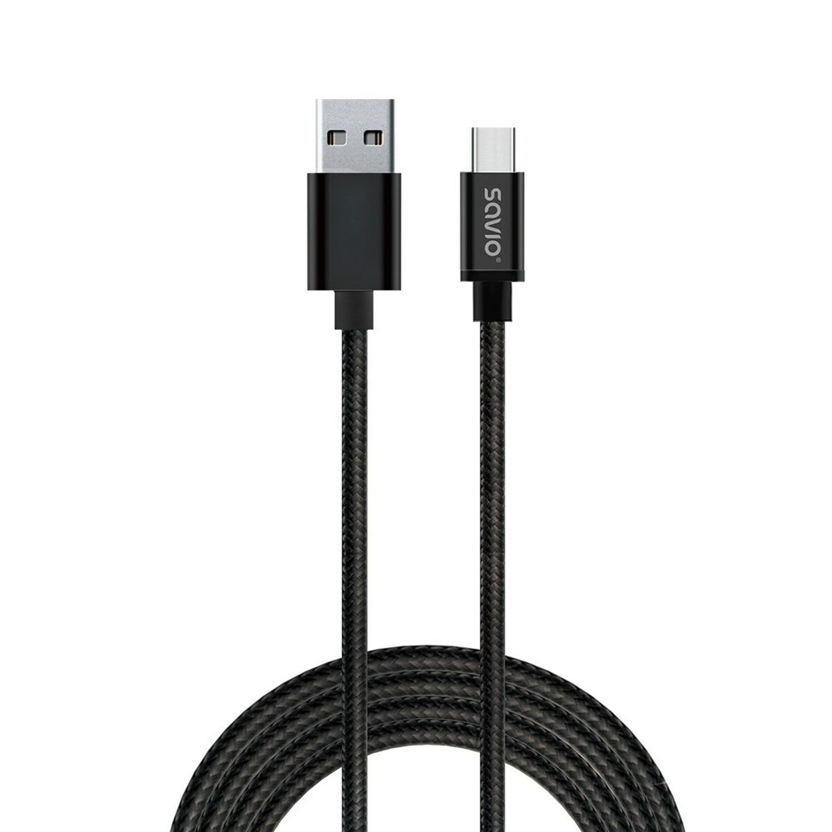 Кабель USB A - USB C Savio CL-129 Чорний 2 m-6