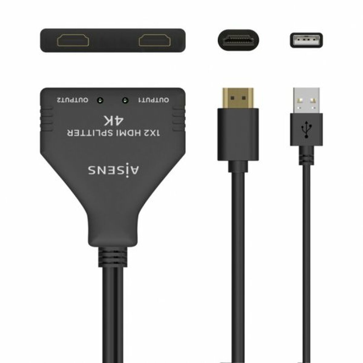 Электрический адаптер Aisens A123-0654 HDMI HDCP HDMI x 2-2