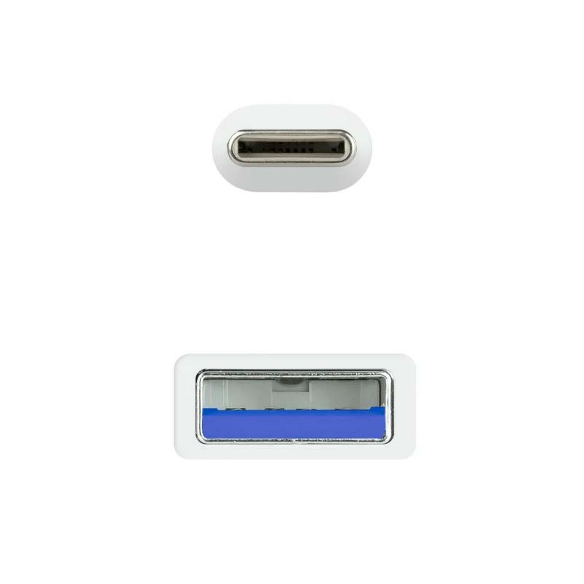 Универсальный кабель USB-C-USB NANOCABLE 10.01.4001-W Белый 1 m (1 штук)-3