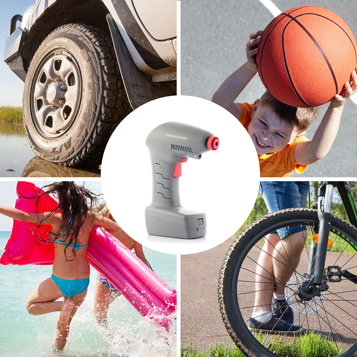 Портативный воздушный компрессор со светодиодом Airpro+ InnovaGoods-6