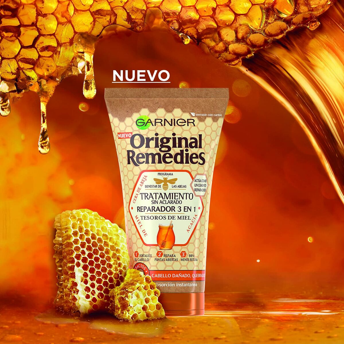 Восстанавливающий крем, не требующий смывки Garnier Original  Remedies Tesoros de Miel  3-в-1 (150 ml)-2