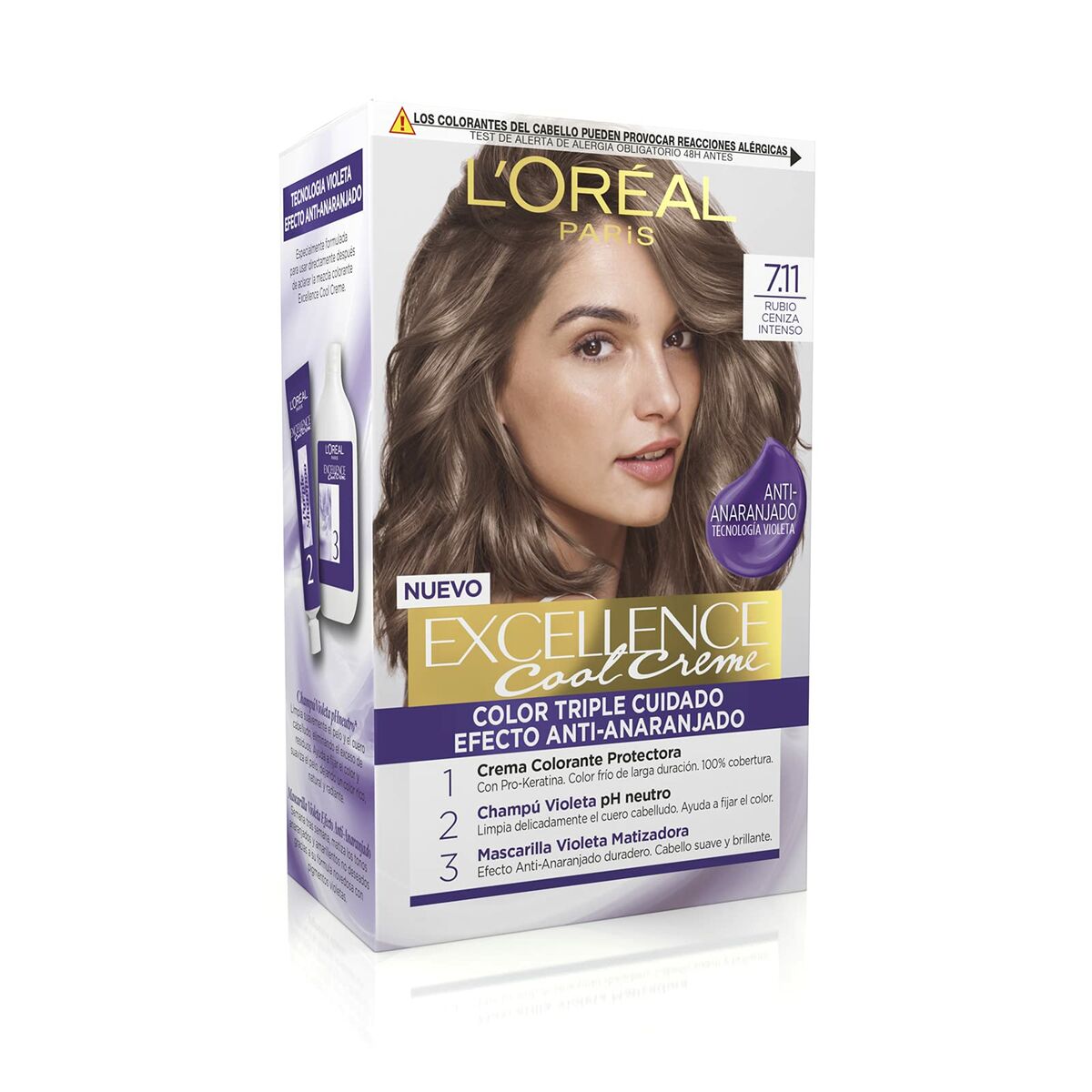 Перманентный крем-краска L'Oreal Make Up Excellence Cool Creme Интенсивный Золотисто-пепельный 7,11-3