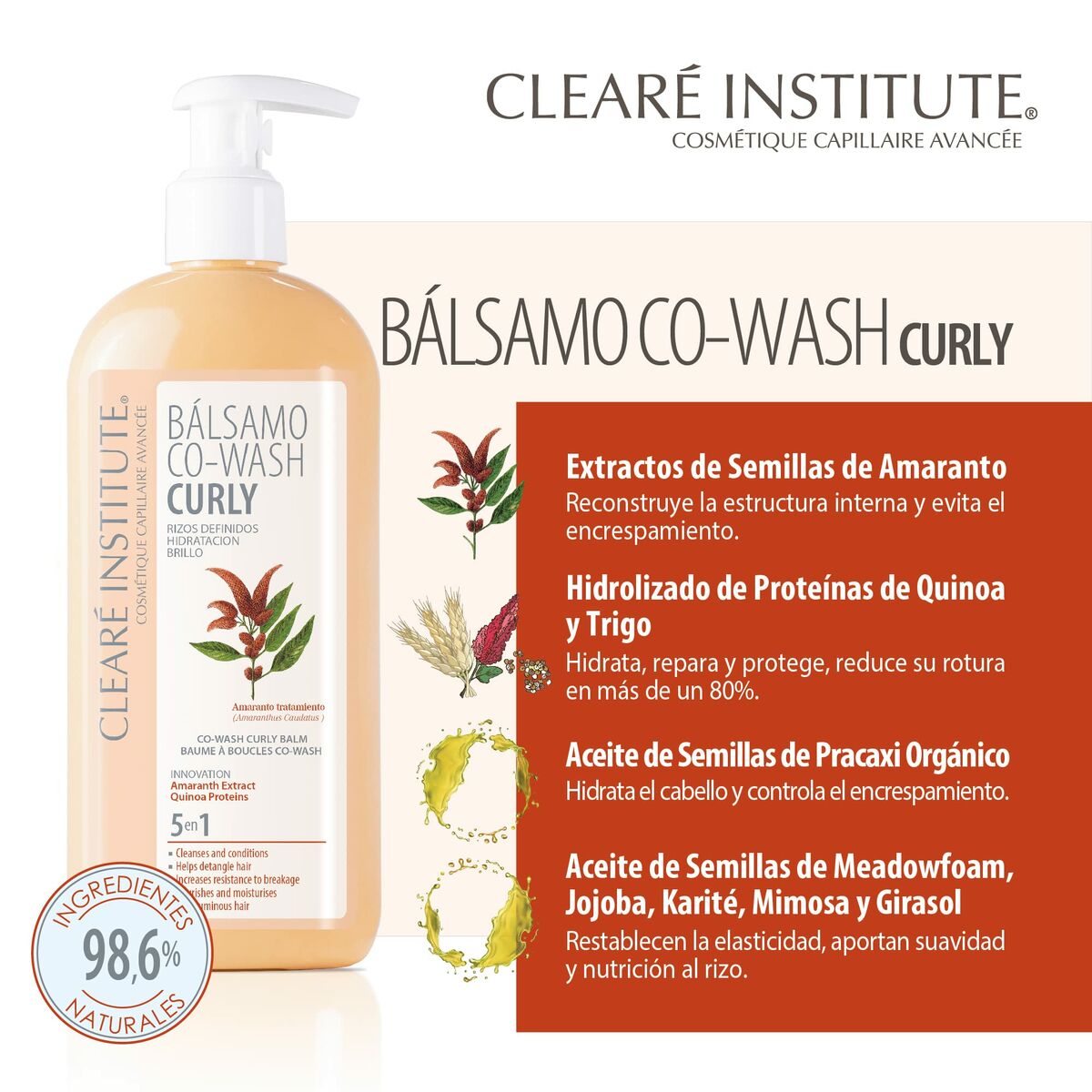 Жидкость для выраженных локонов Clearé Institute Wash Curly 300 ml-3