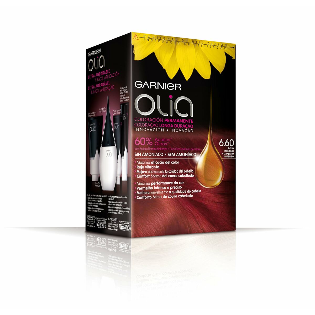 Pintura sin amoníaco Olia Garnier 3600541234970 pelirroja saturada-2