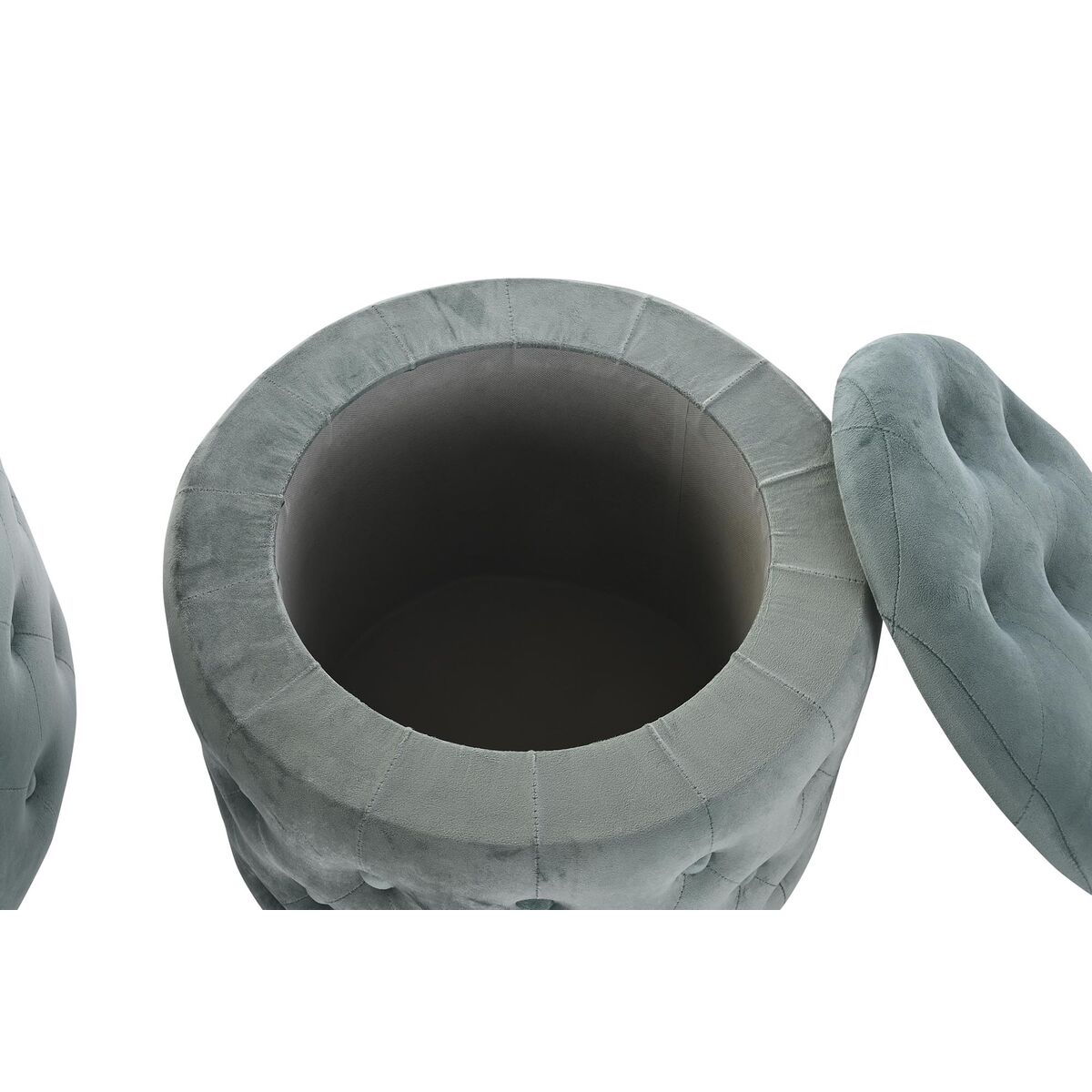 Подставка для ног DKD Home Decor Зеленый Деревянный MDF Велюр 70 x 70 x 42 cm-2